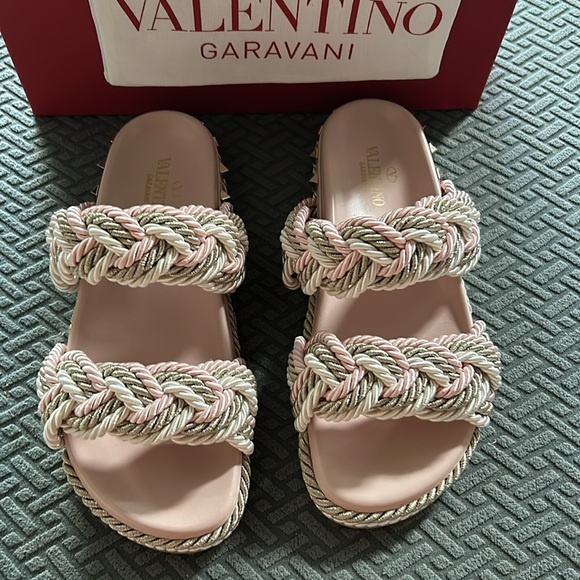 Valentino Women's Braided Espadrille Slide Sandals - Picture 3 of 14